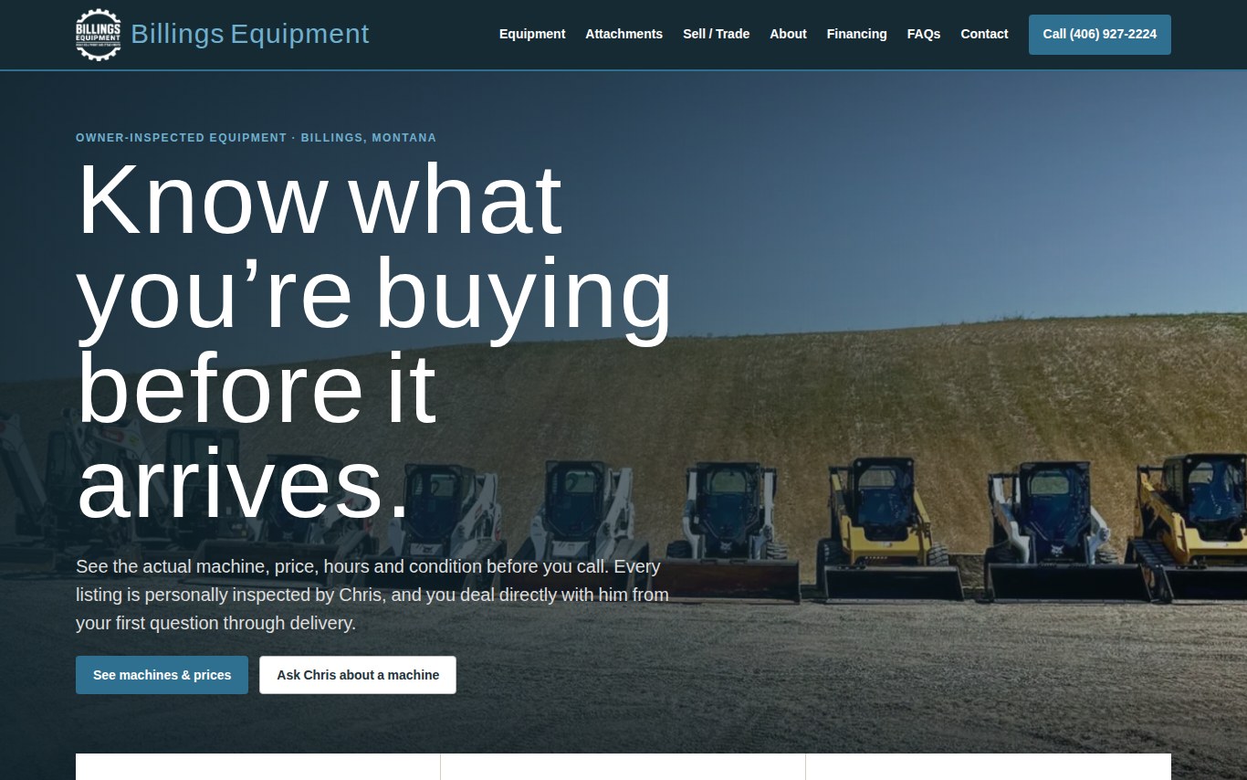 Billings Equipment used heavy equipment website — Billings, MT