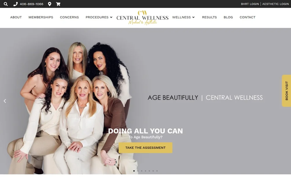 Central Wellness medical spa website — Billings, MT