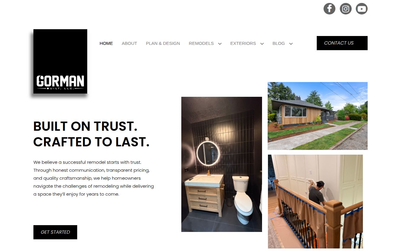 Gorman Built remodeling website