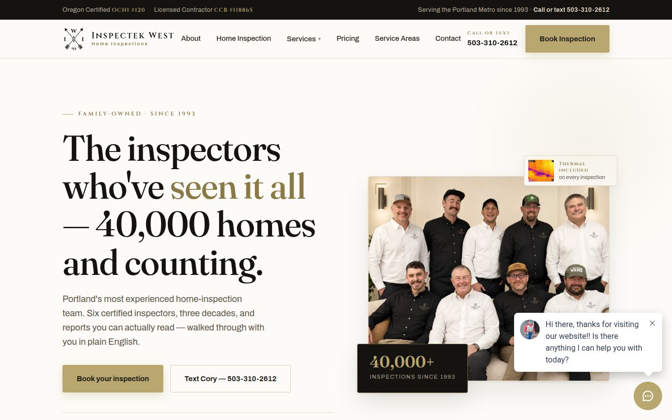 Inspectek West home inspection website