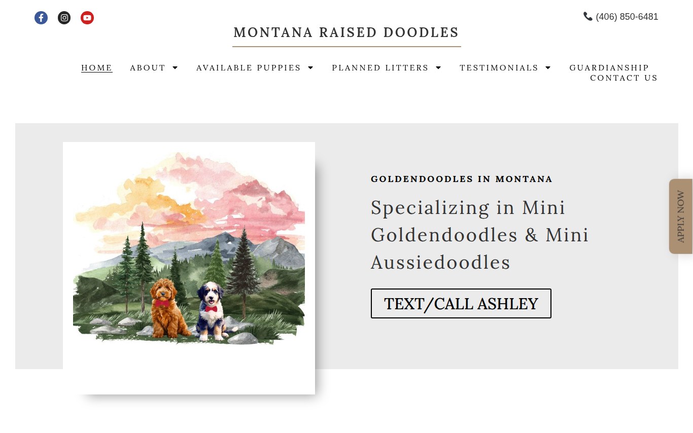 Montana Raised Doodles breeder website — Billings, MT