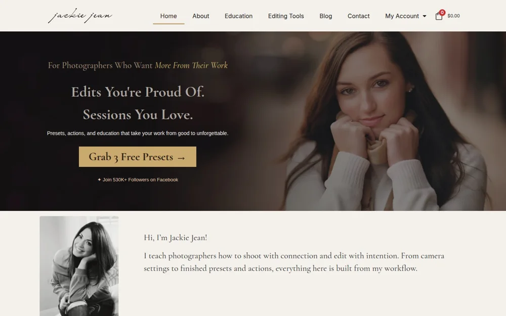 Shop Jean Photography presets and actions online store