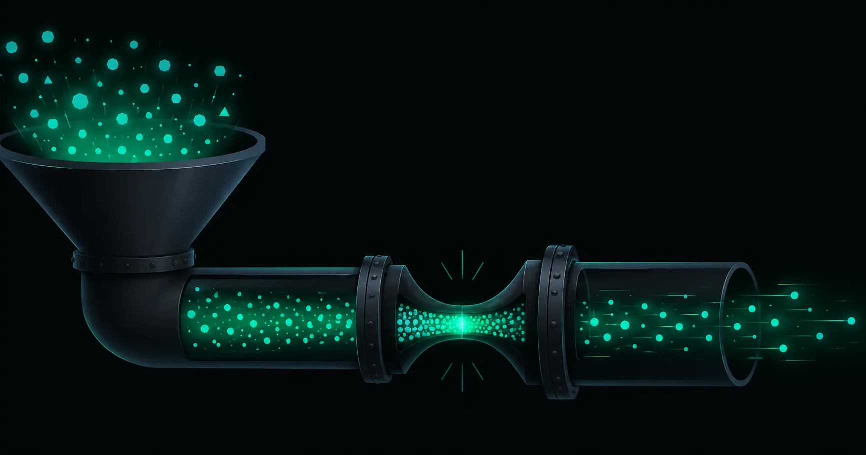 A single kink in a garden hose chokes the water flow, illustrating how one constraint limits a whole business