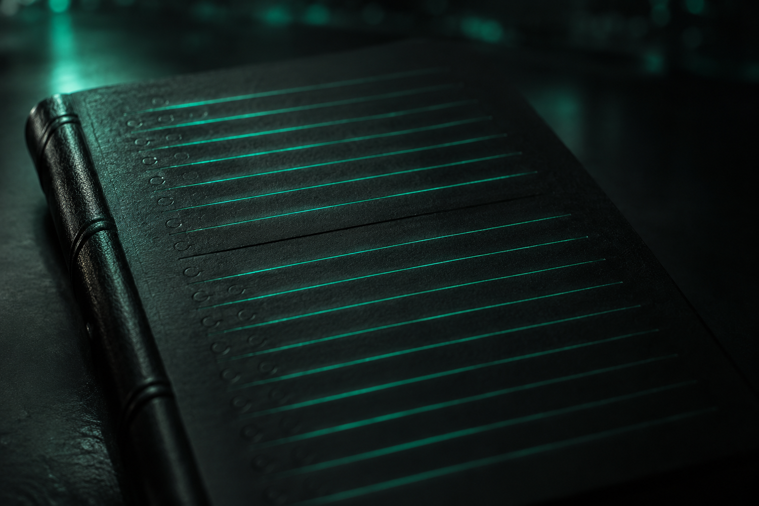 A dark membership roster with rows of glowing teal names, one row dimmed to black with no mark or warning next to it